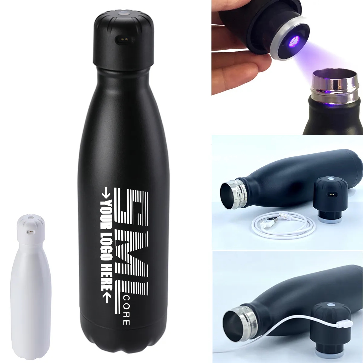 17oz UV Self-Cleaning Smart Stainless Steel Water Bottle 2