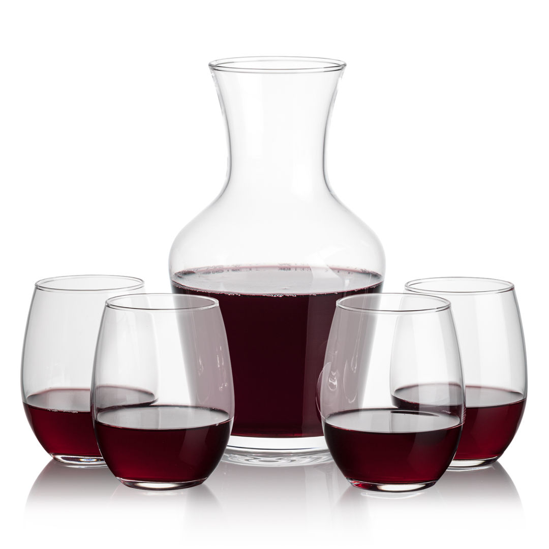 Summit Carafe & Stanford Stemless Wine 5