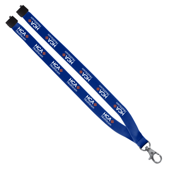3/4" Polyester Lanyard with Sewn Silver Metal Split-Ring 33