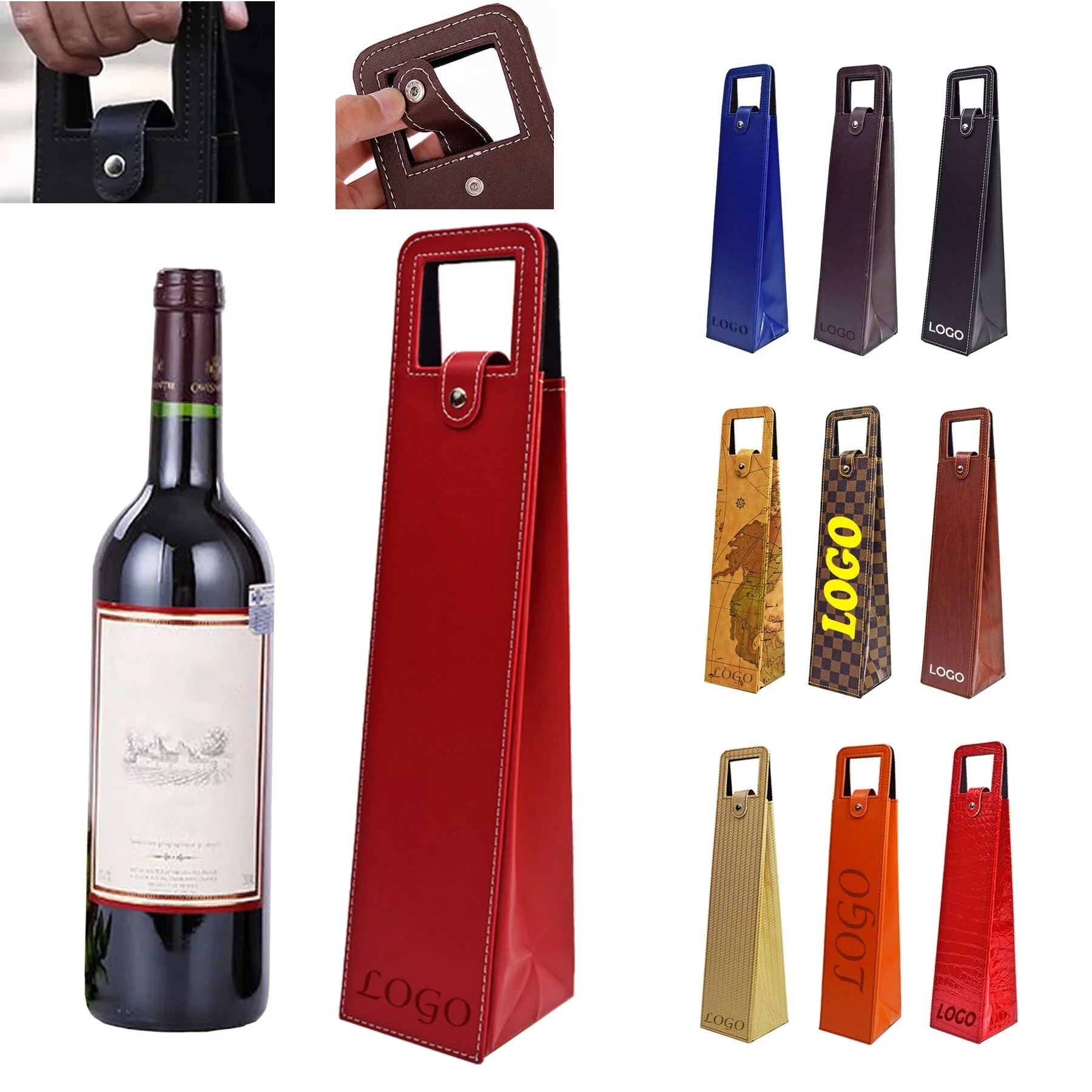 Pu Leather Wine Bags 12