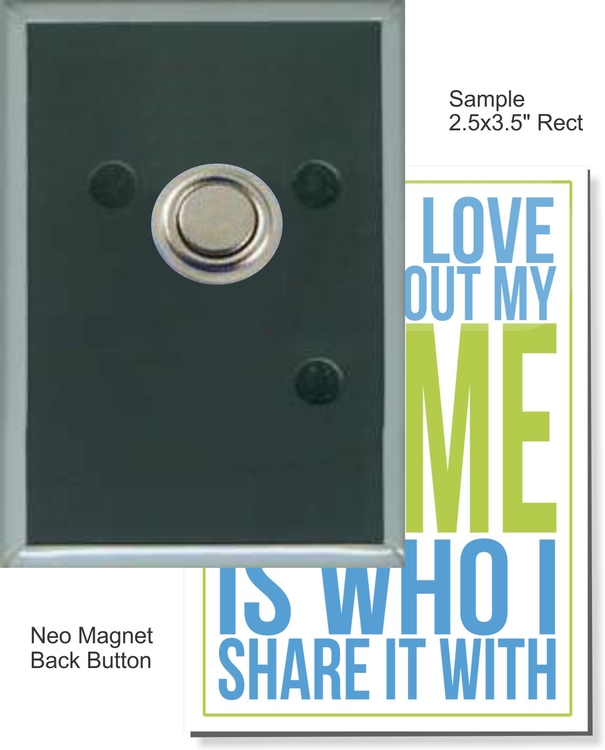 Neo Magnet 2 1/2 Inch X 3 1/2 Inch Rectangular Button 1
