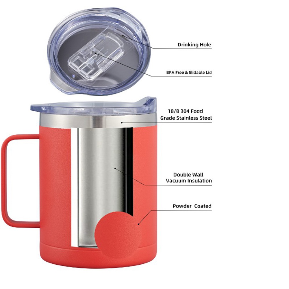 EdgeSip 14oz Vacuum Insulated Camping Mug with Handle 6