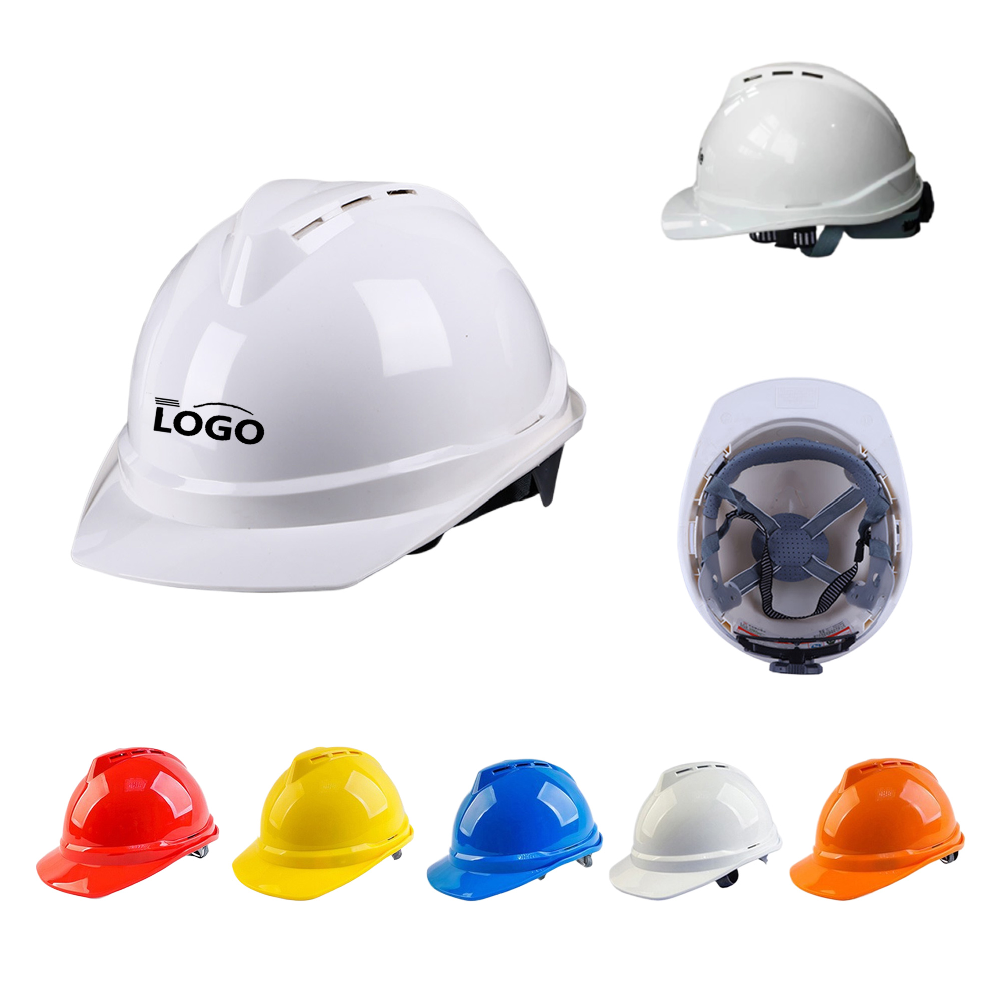 MOQ10 Reinforced Breathable Vented ABS Safety Helmet 3