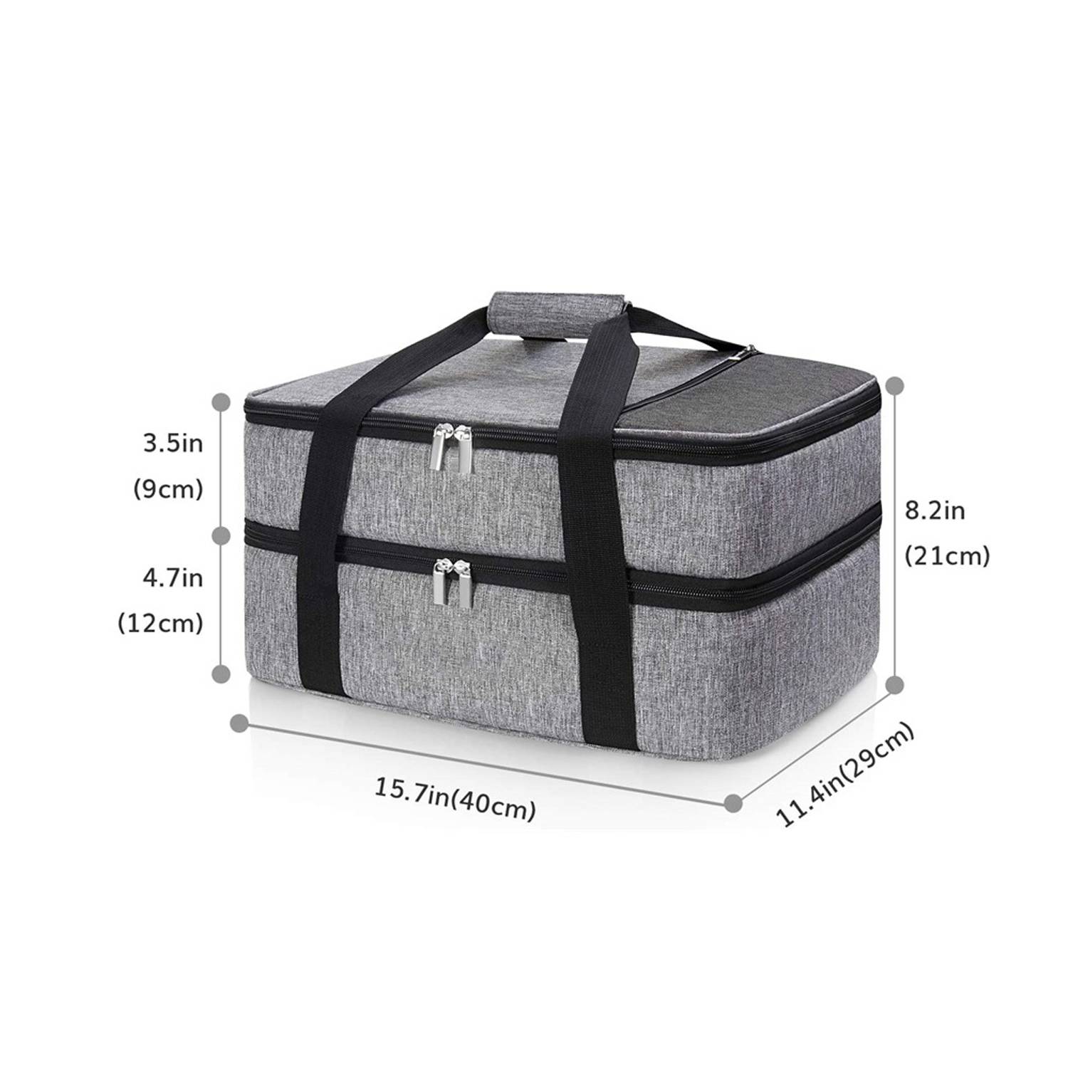 25L Double Decker Oxford Insulated Lunch Cooler Bag w/Handle 5