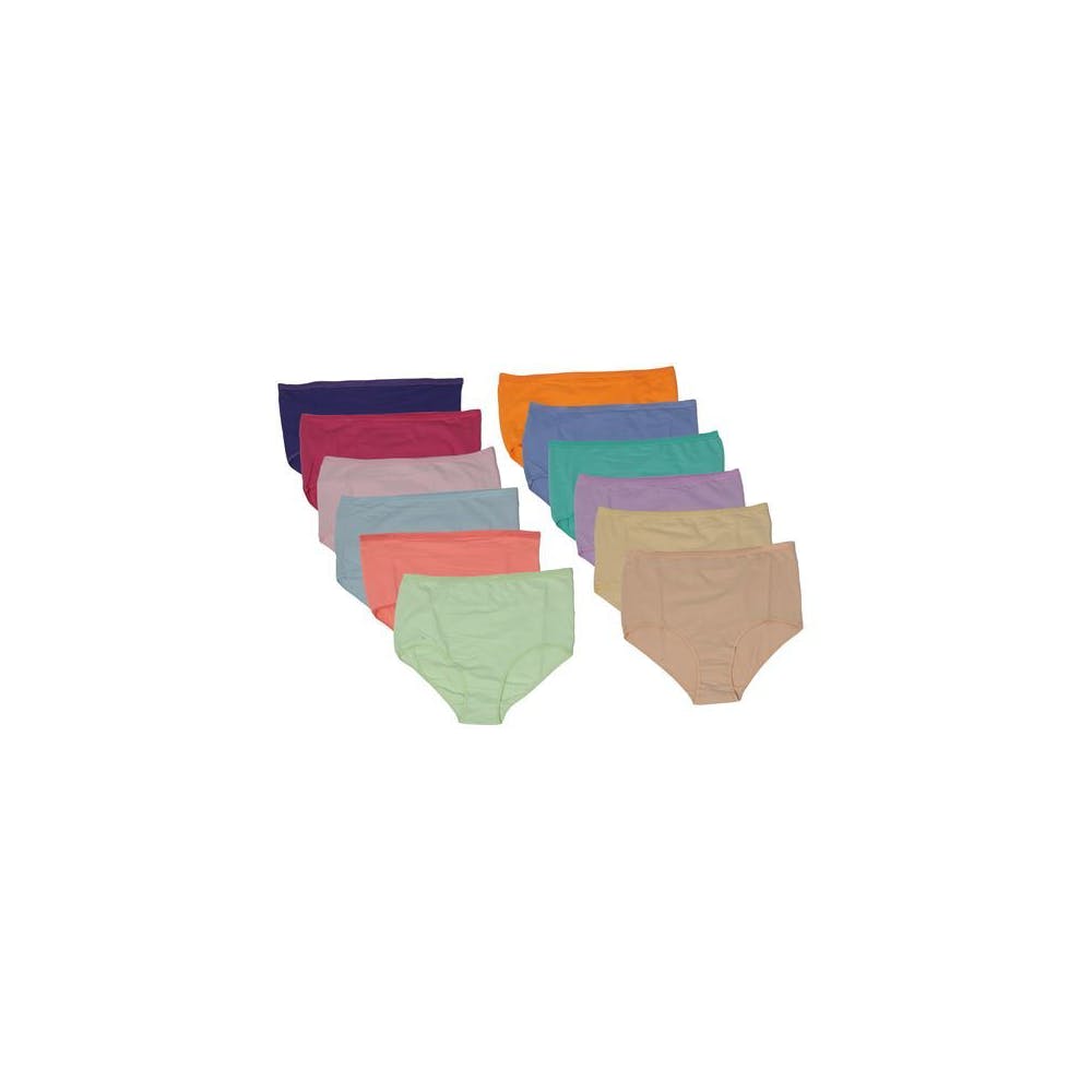 Women's Cotton/Spandex Briefs - Sizes 11-13 Solid Colors 2