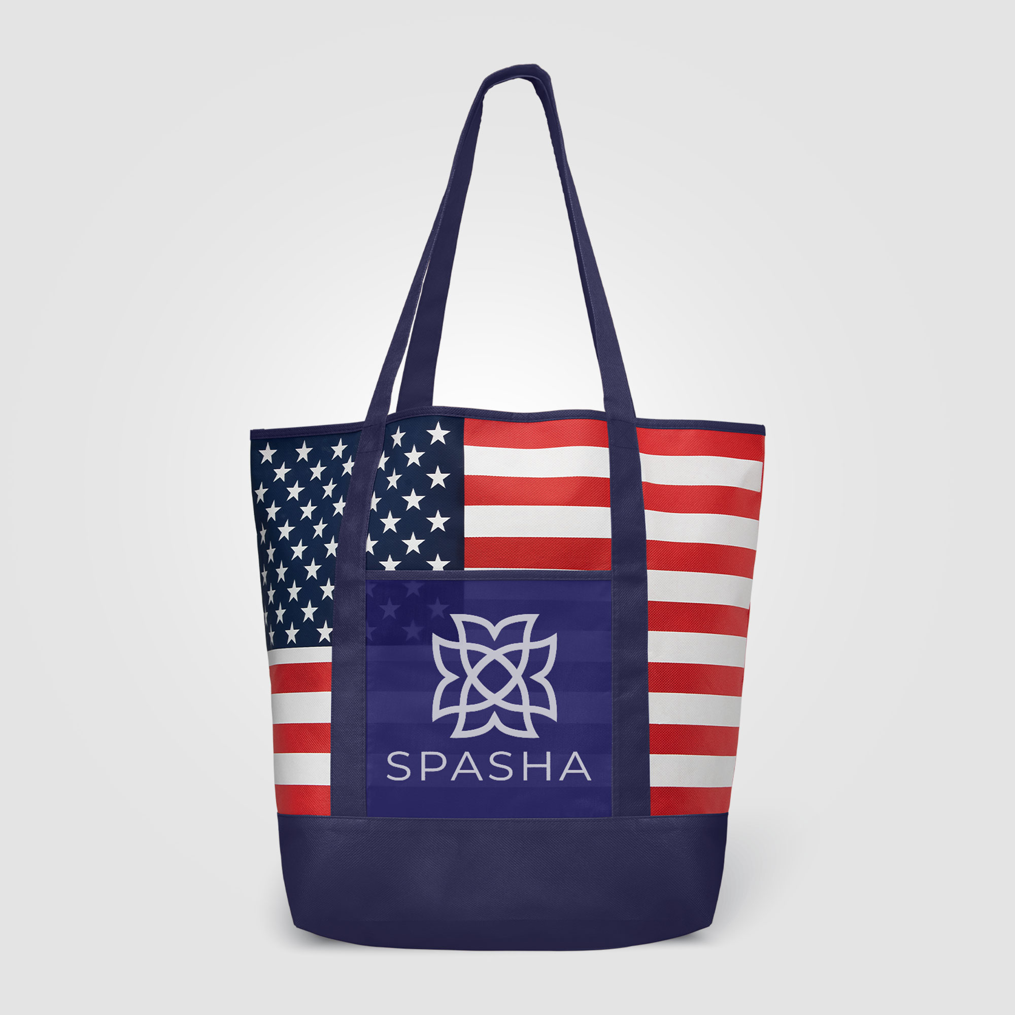 American Flag Non-Woven Tote Bag w/ 210D Pocket 7