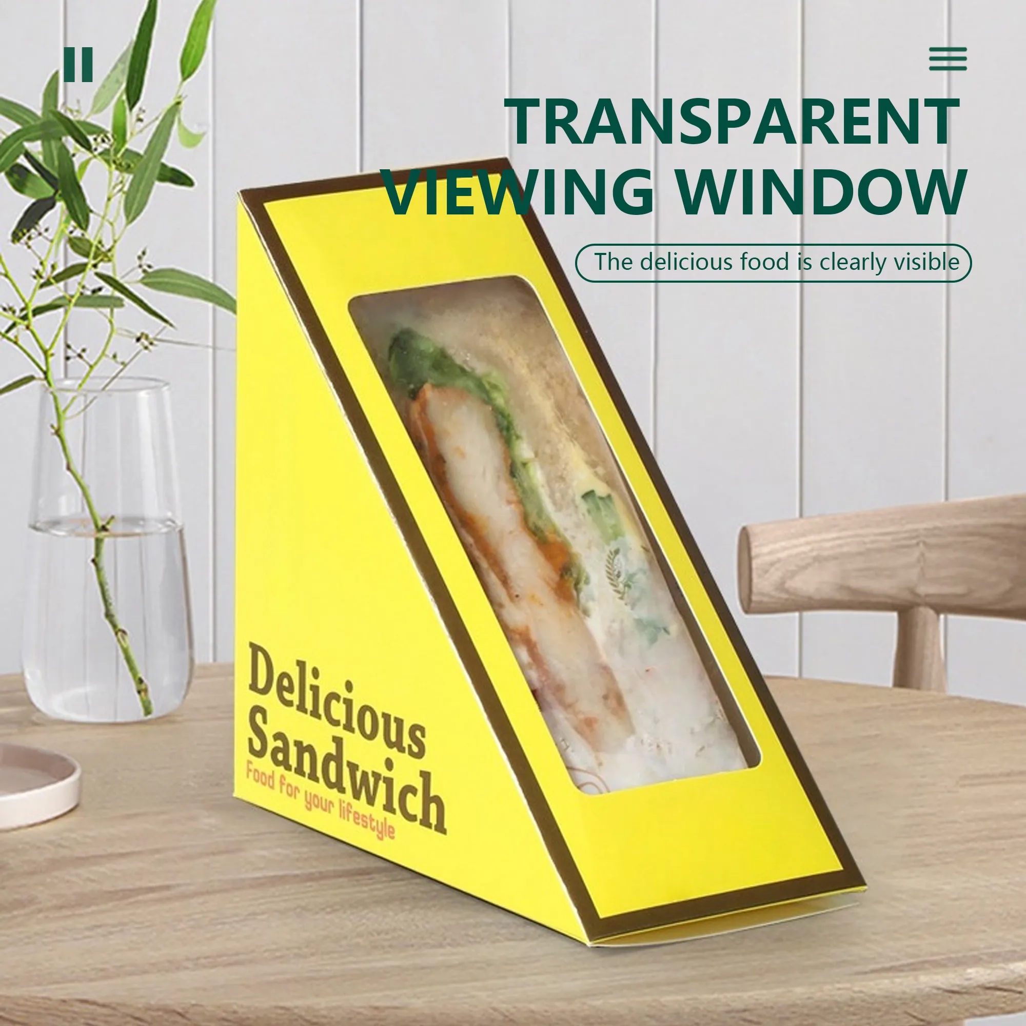 Triangular Sandwich Box With Plastic Window 8