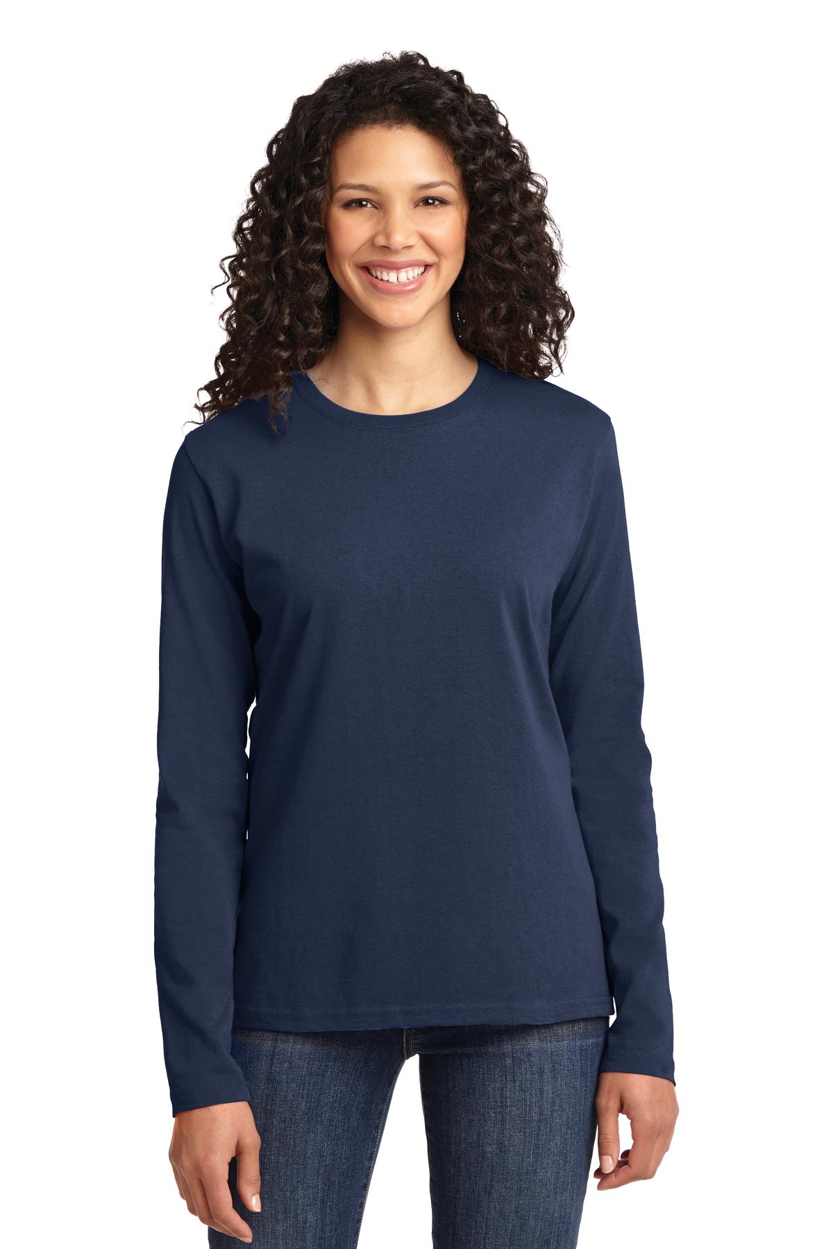 Port & Co Women's Long Sleeve Core Cotton Tee. LPC54LS 94