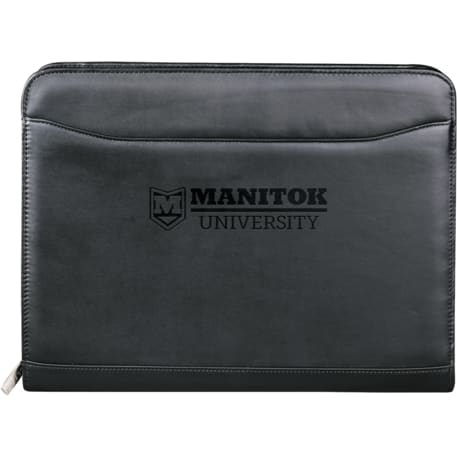 FSC® Mix Millennium Leather Zippered Padfolio 16