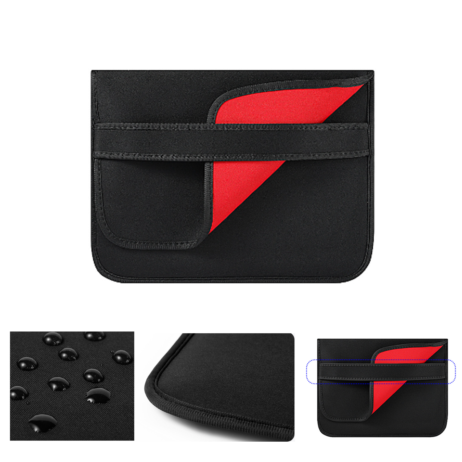 Neoprene Laptop Sleeve w/ Front Flap & Elastic Closure 3