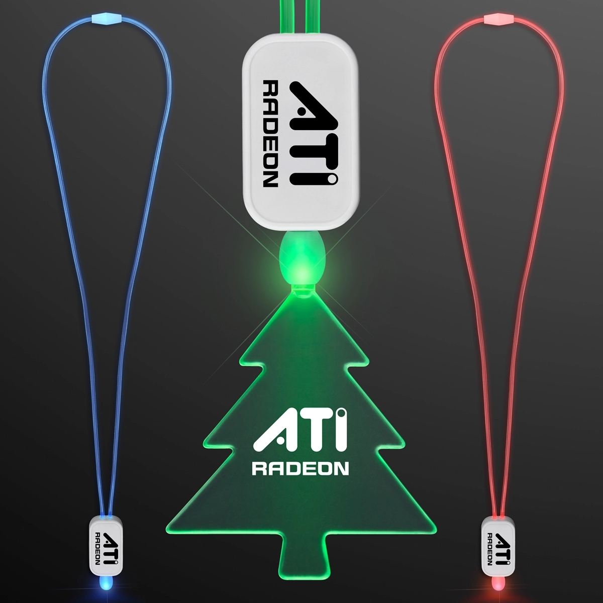 LED Neon Lanyard with Acrylic Tree Pendant 1
