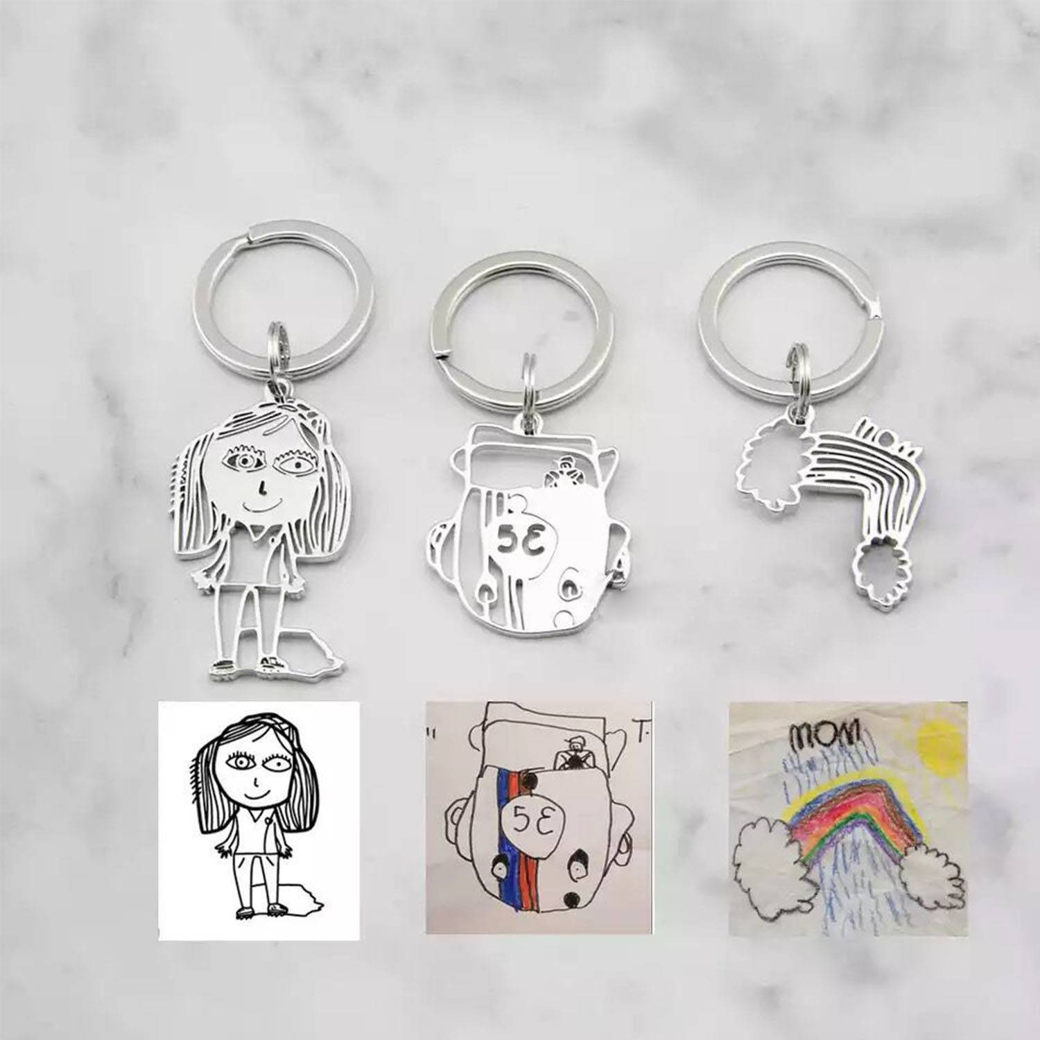 Stainless steel customized children's painting necklace 6