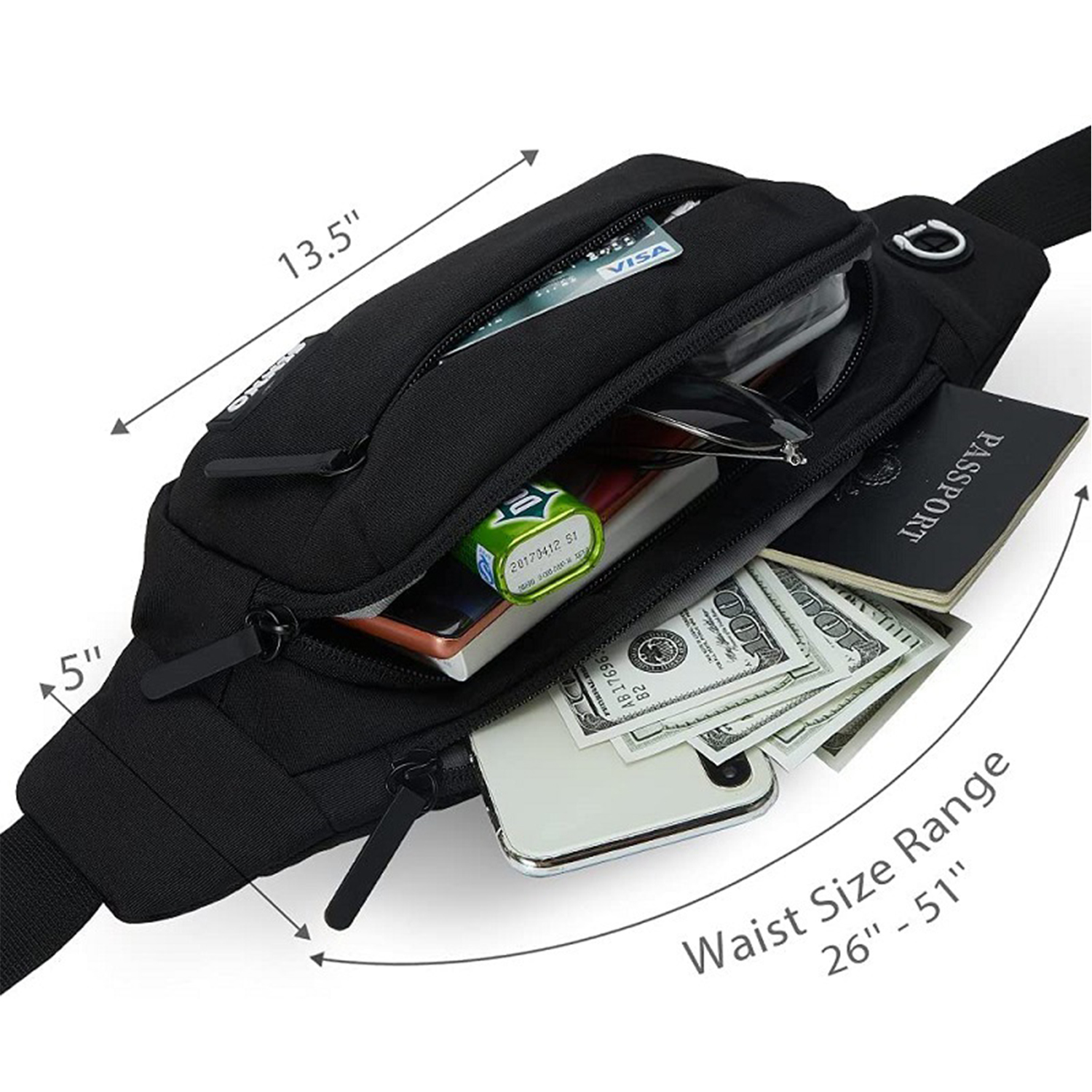 Large Crossbody Fanny Pack for Women Men Belt Bag 7