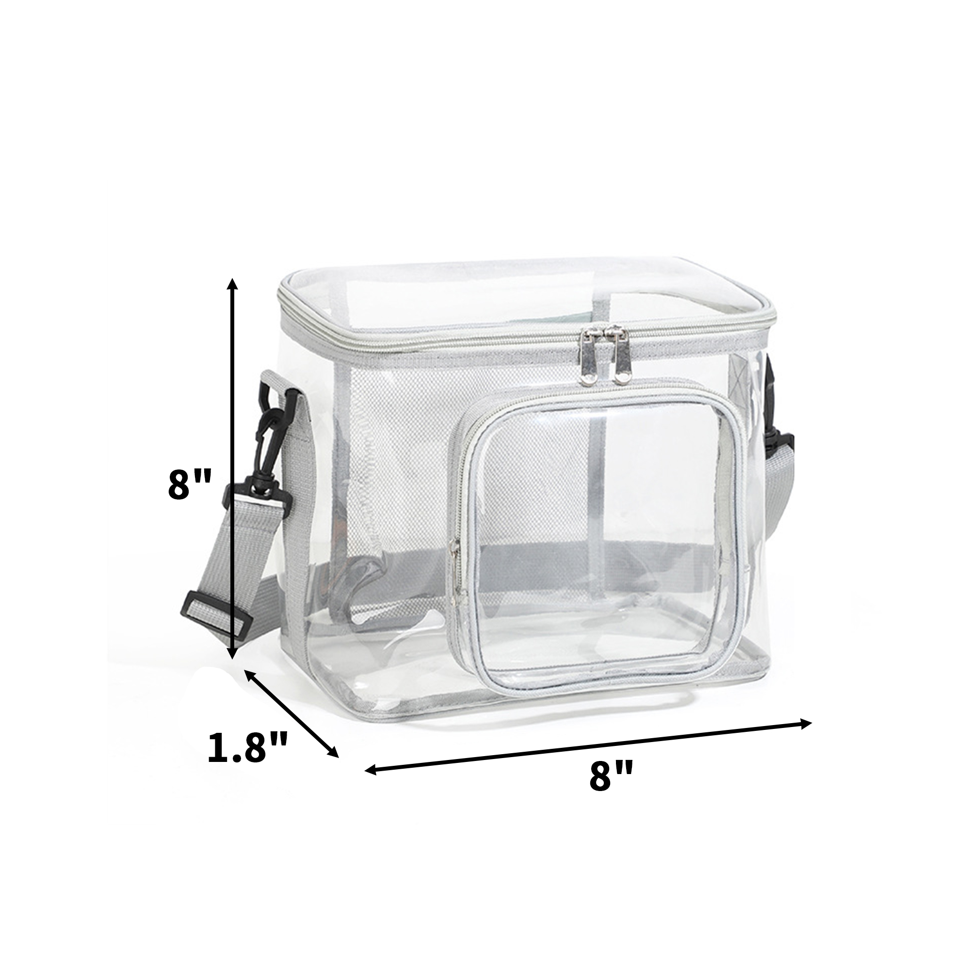 PVC Transparent Stadium Approved Crossbody With Zipper Pocket 3