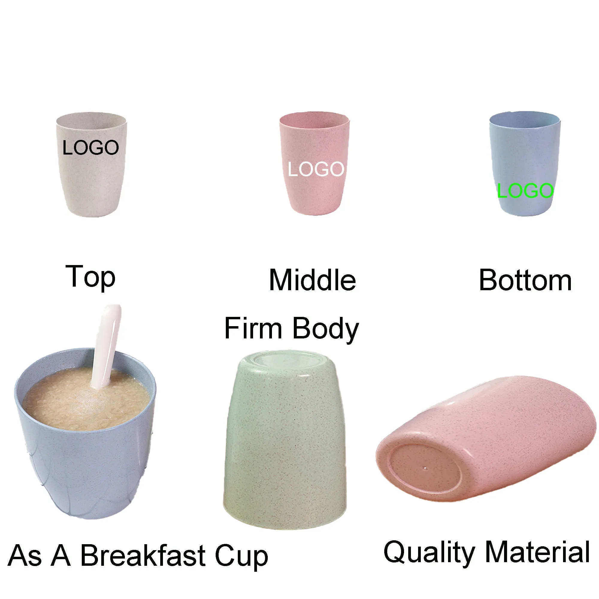 Spot Biodegradable Wheat Straw Toothbrush Mouthwash Cup 3