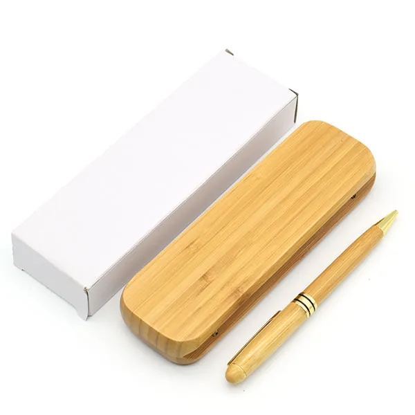 Eco-friendly Natural Bamboo Twist Ballpoint Pen Sets 6