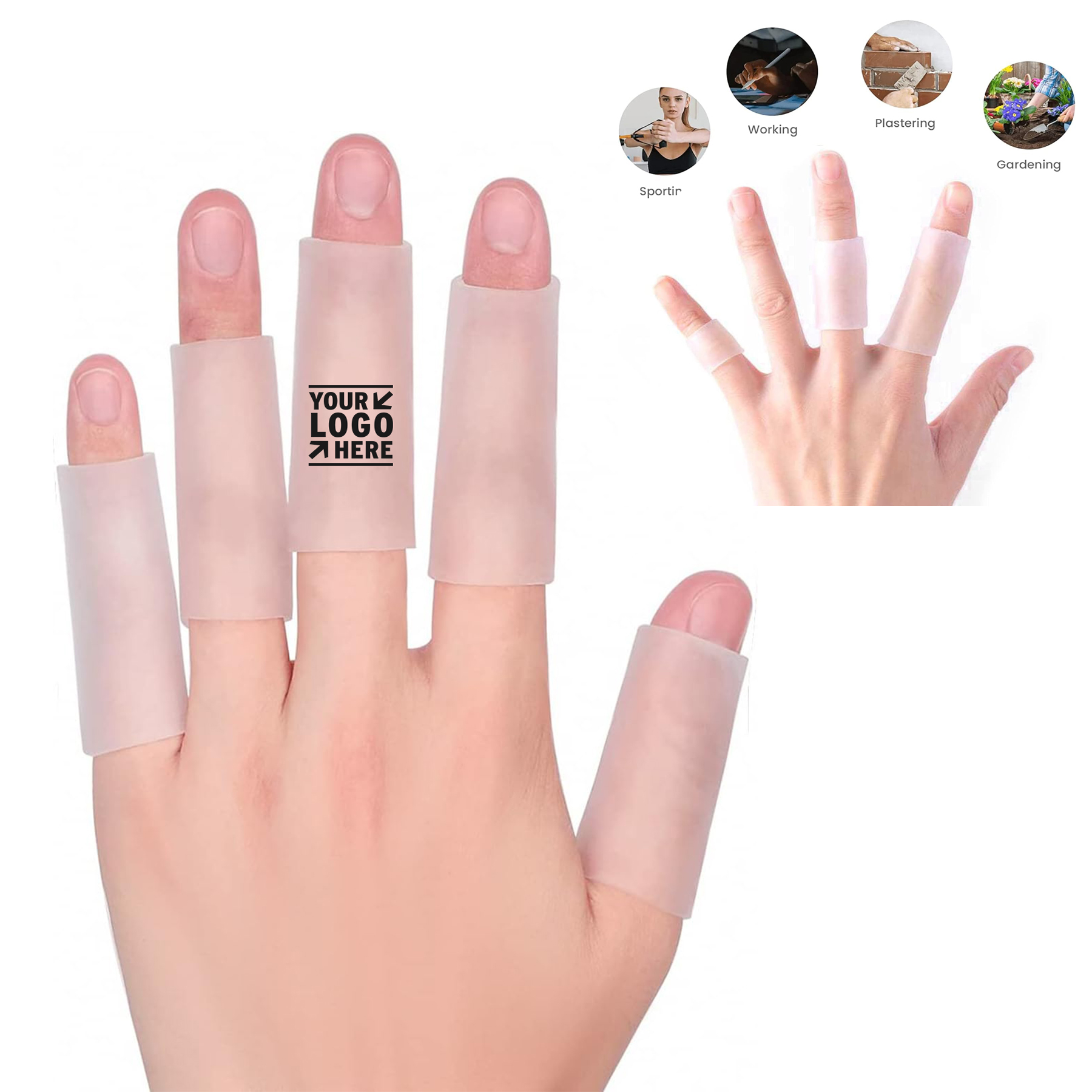 Silicone Gel Finger Sleeve Protectors Relief for Finger Cracking Corns Blisters