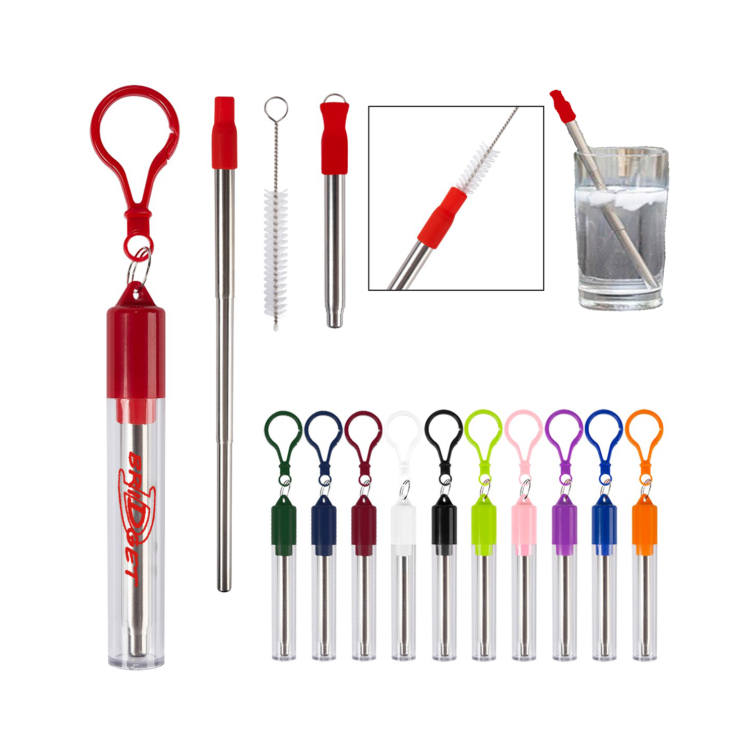 Collapsible Stainless Steel Straw Kit 1