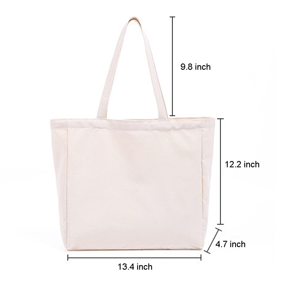 Eco-Friendly Canvas Cotton Grocery Shopping Tote Bag, custom tote bag with logo imprint 4
