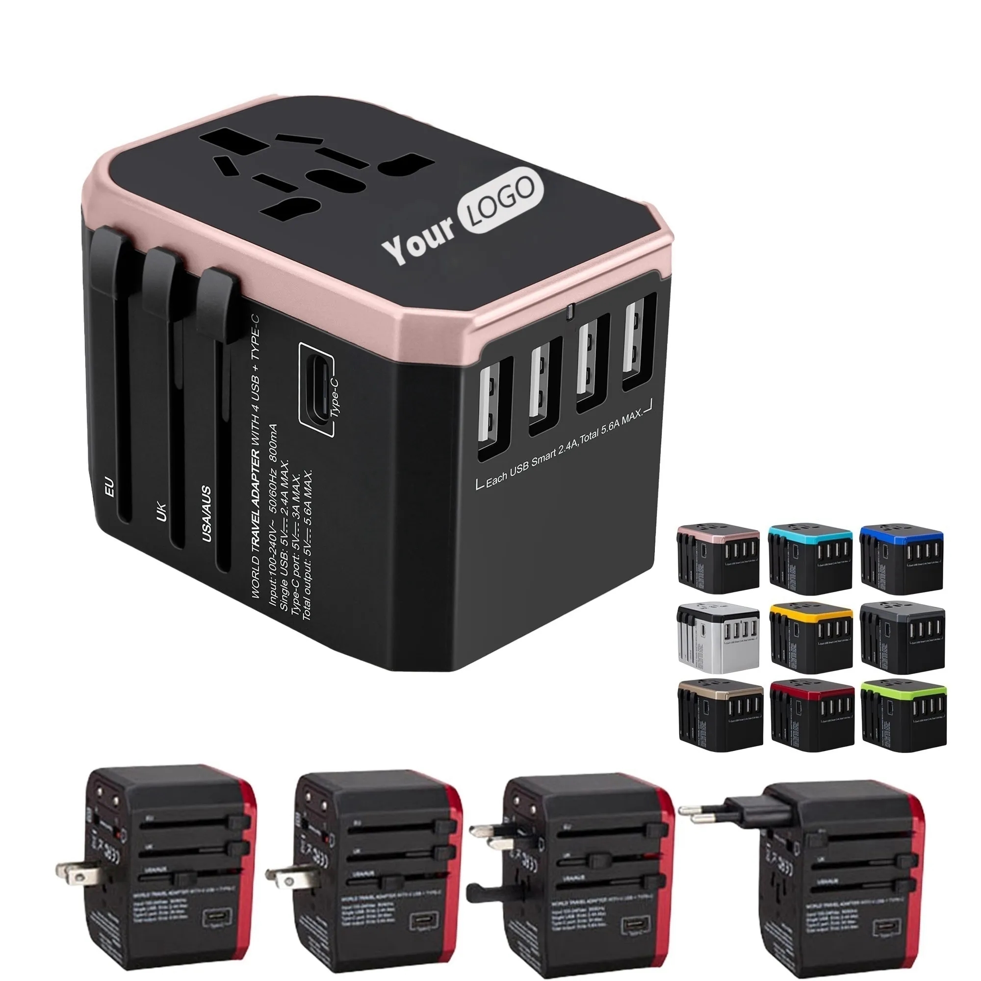 MOQ 100PCS The Versatile All-in-one Universal Travel Adapter 6