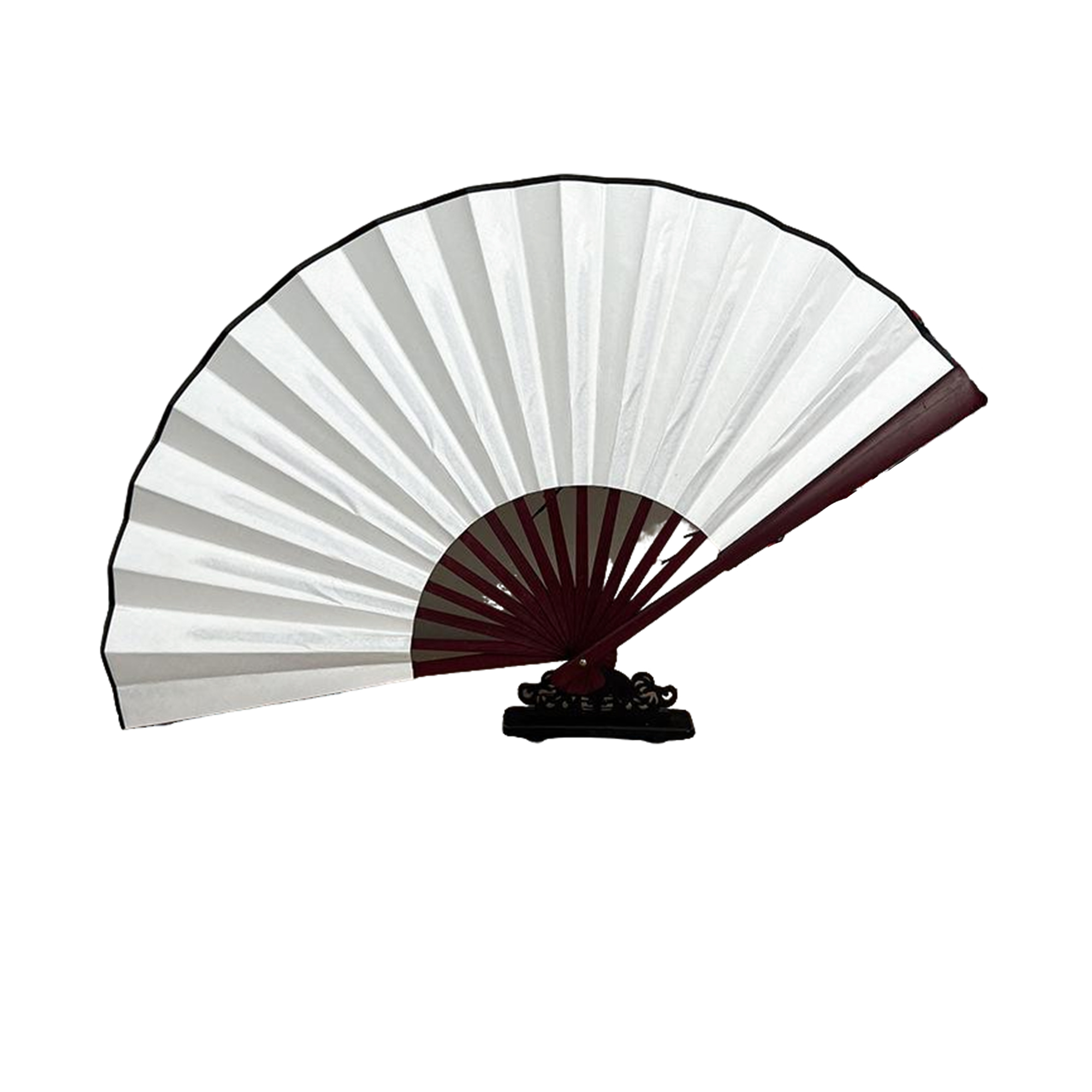 Bamboo Cloth Folding Hand Fan 23" Width Two Side Print 6