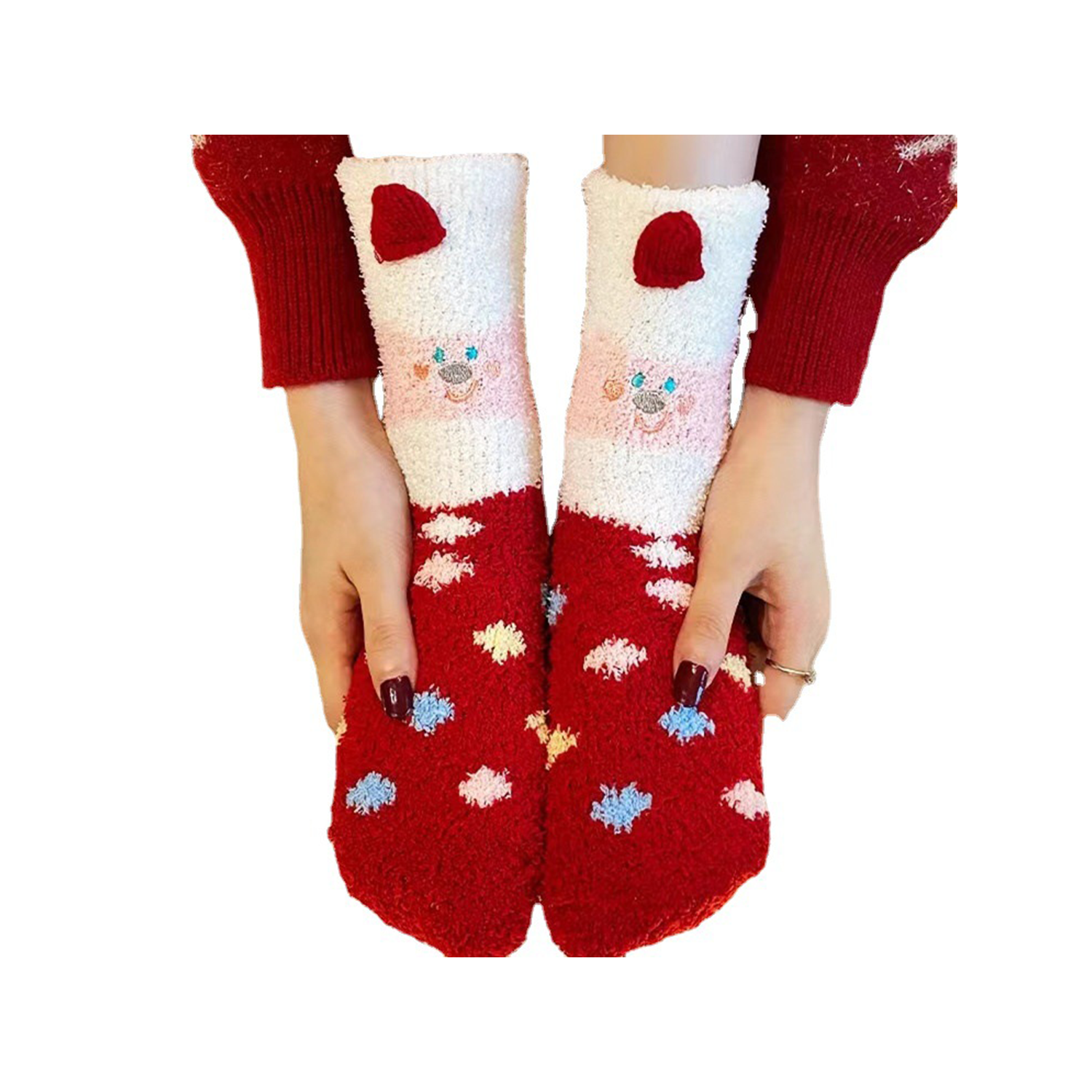 Women's Plush Slipper Socks - Colorful & Warm 5