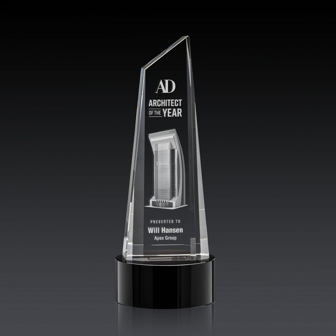 Akron Tower 3D Award on Base - Black 4