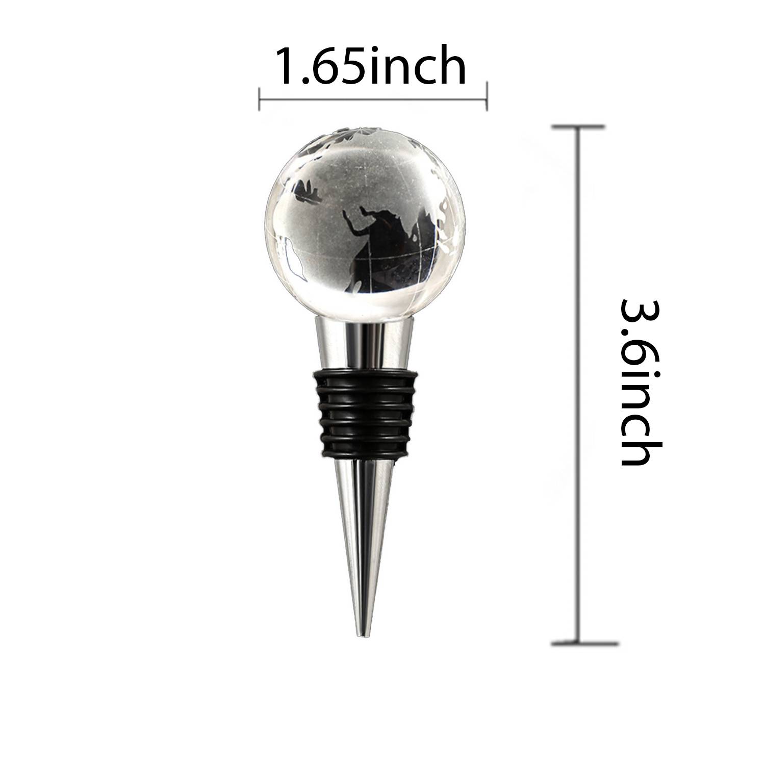 Glass Globe Design Wine Bottle Stopper 3