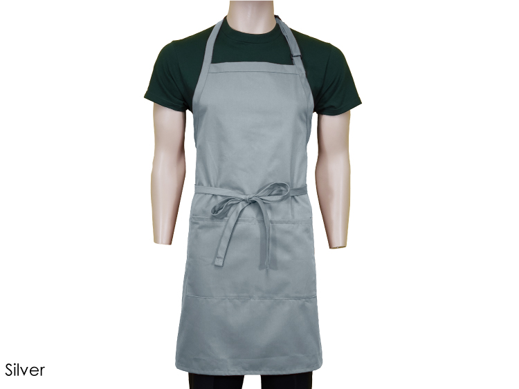 24 in. x 33 in. Spun-Polyester Adjustable Bib Apron With Pockets (Blank) 8