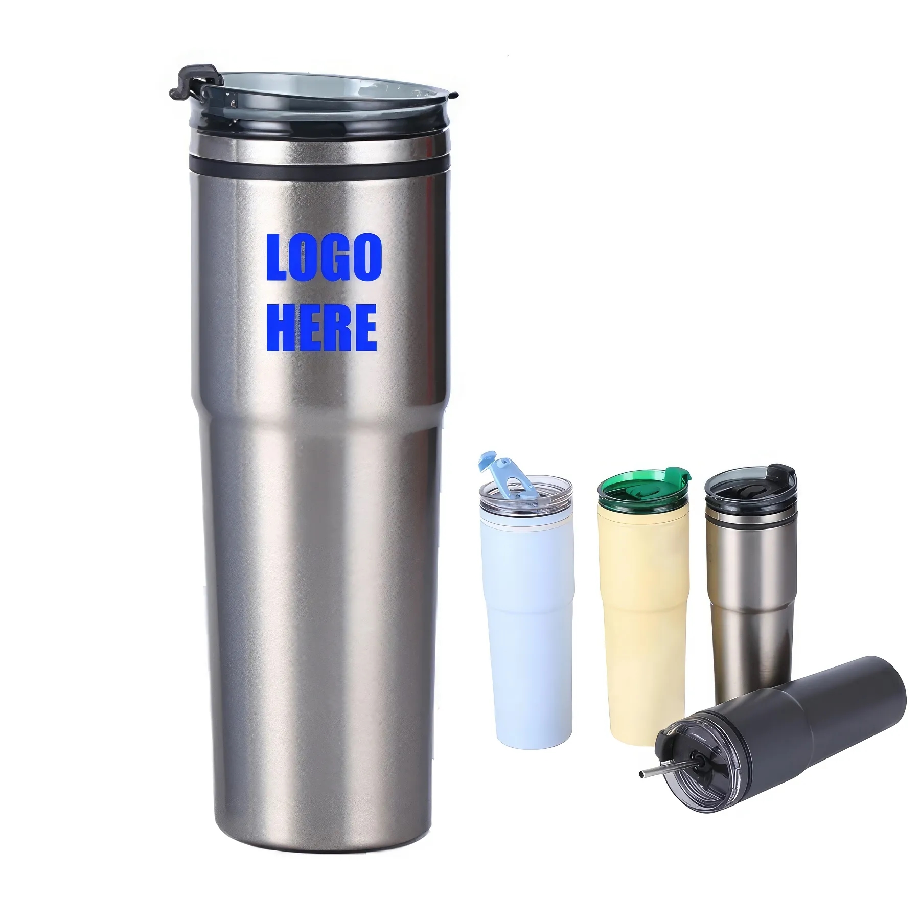 Custom 18 oz Stainless Steel Travel Coffee Mug With Straw 4