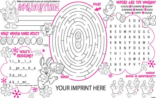 PLACEMAT - Springtime Fun Placemat and Activity Poster 1