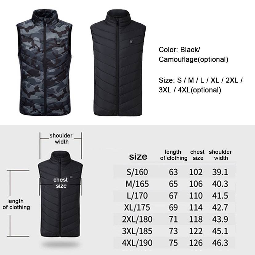 11 Heating Areas Warming Heated Unisex Vest 1