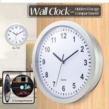 Wall Clock with 3 Hidden Storage Compartments 1