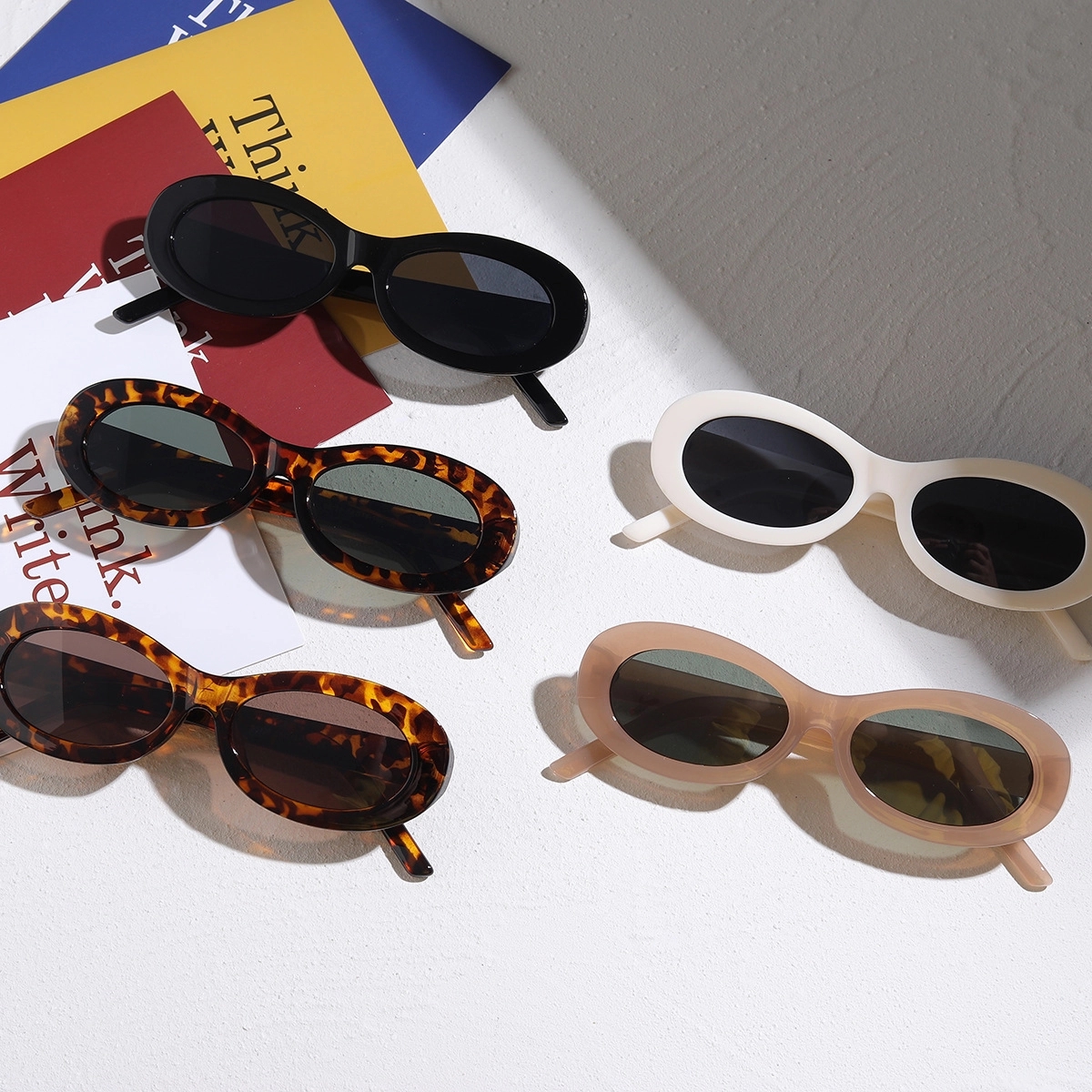 Vintage Oval Sunglasses Unisex Uv Protection 3
