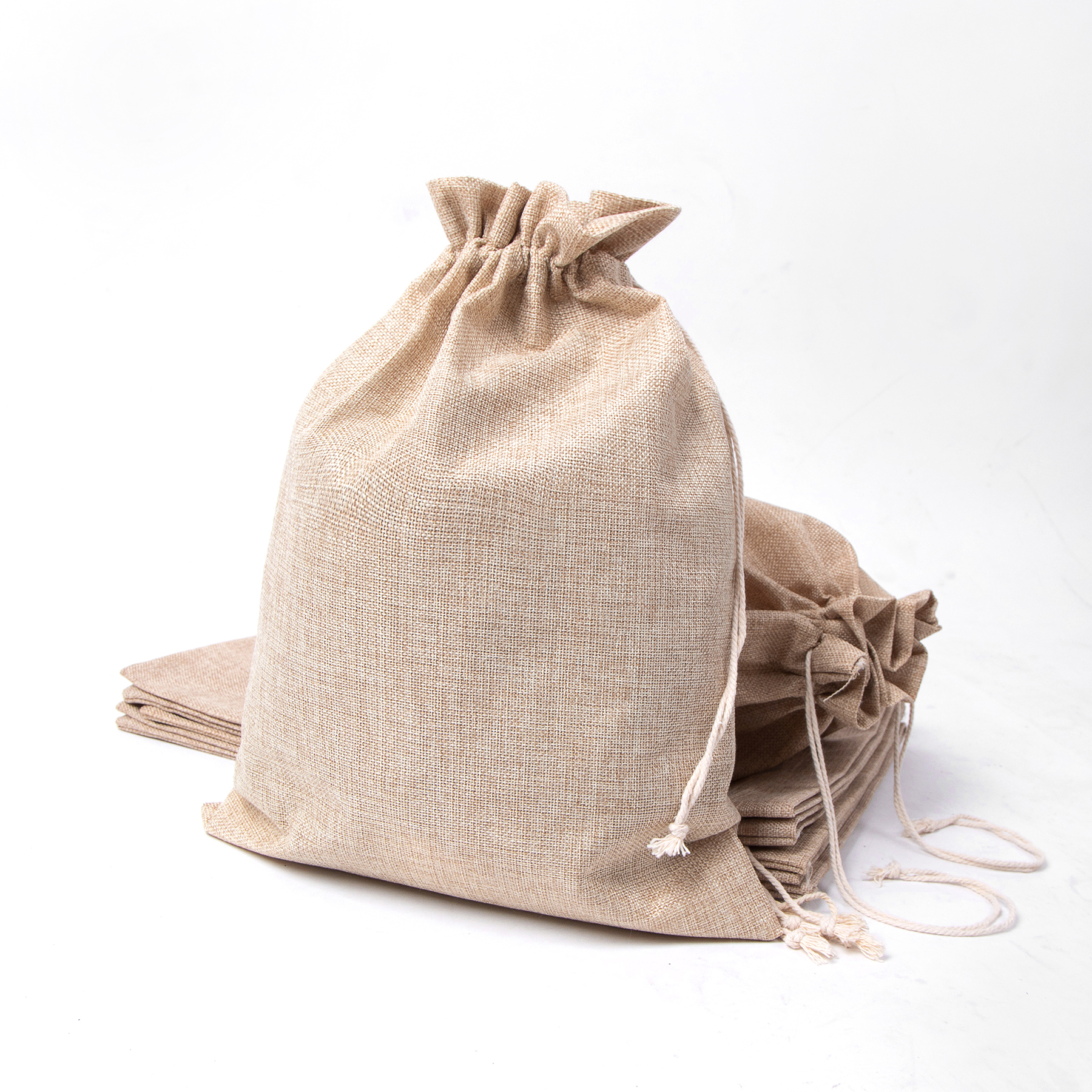 15 3/4" X 11 7/8" Burlap Drawstring Bag 2