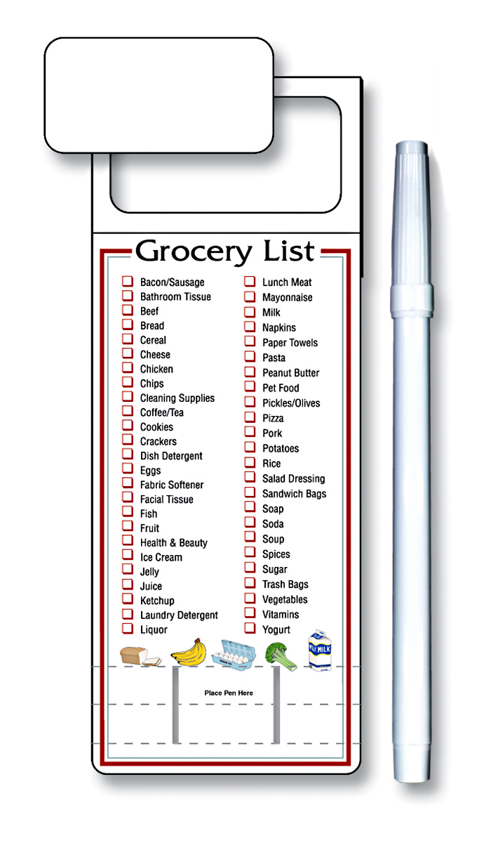 Skinny Mini Memo Board - Stock Grocery List (3.5x9) 2