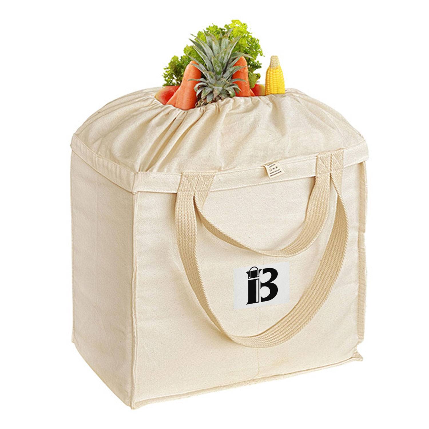 Foldable Reusable Canvas Shopping Tote Bag w/ Handles, custom tote bag with logo imprint 6