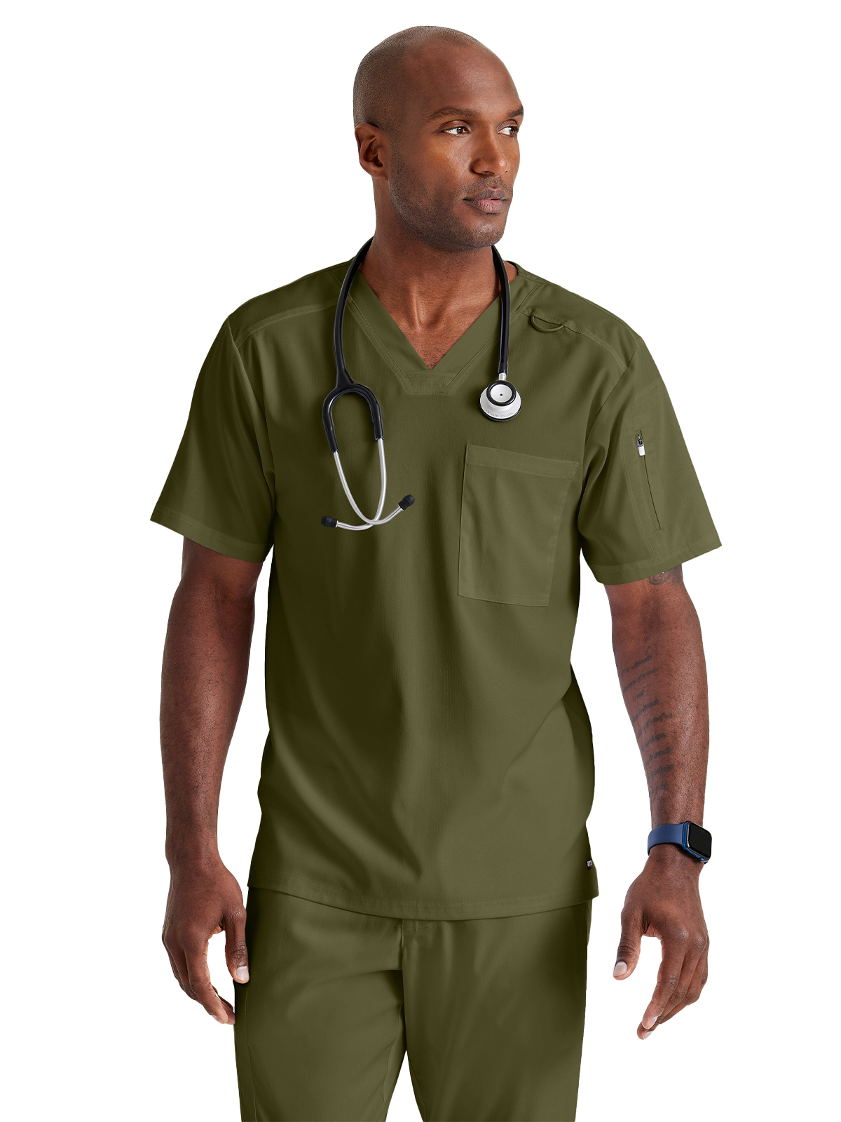 Grey's Anatomy Spandex Stretch - Men's Two-Pocket V-Neck Murphy Scrub Top 6