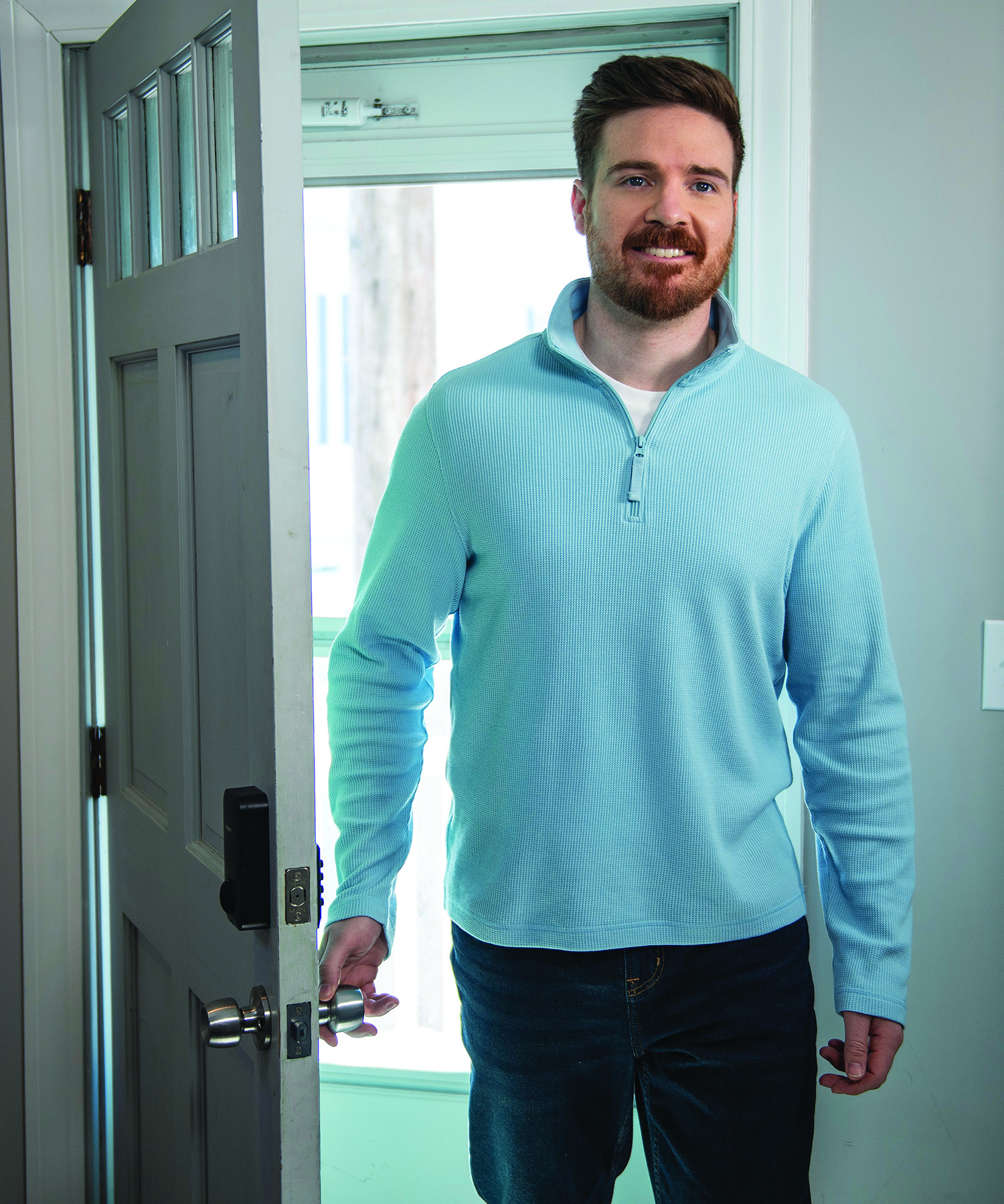 Men's Lightweight Waffle Quarter Zip Pullover 6