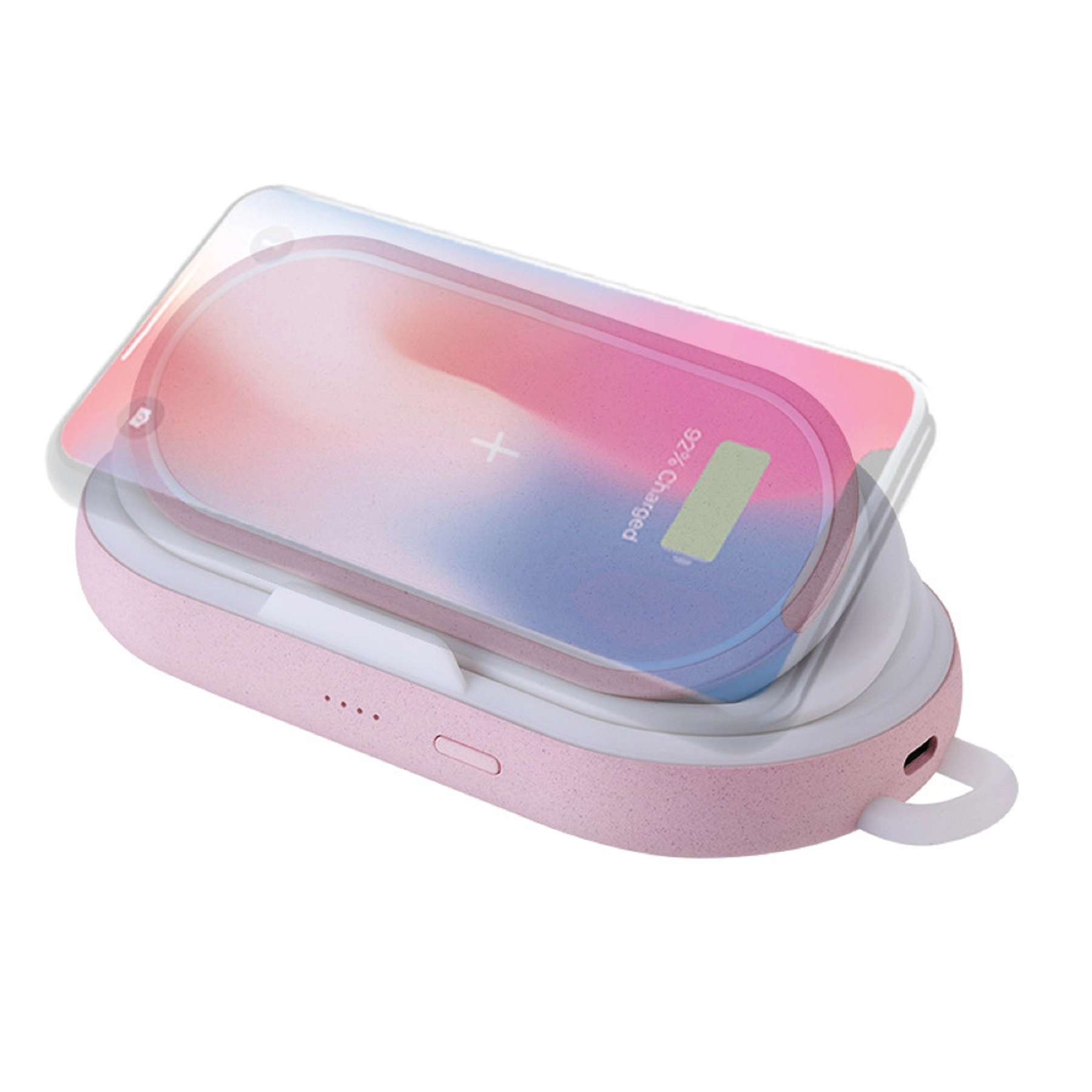 LED Foldable Qi Fast Wireless Charger with 5000mA Power Bank 6