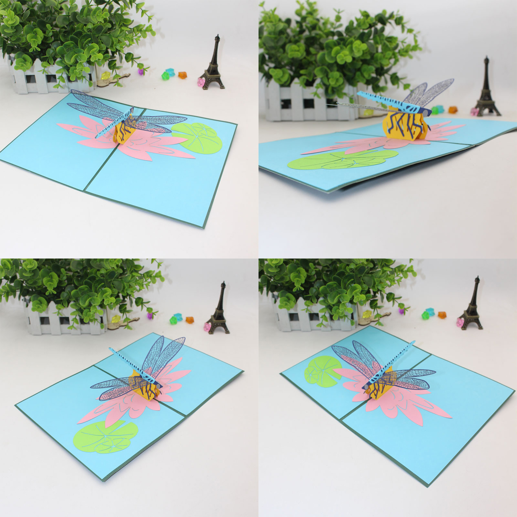 3d Lotus and Dragonfly Card 2