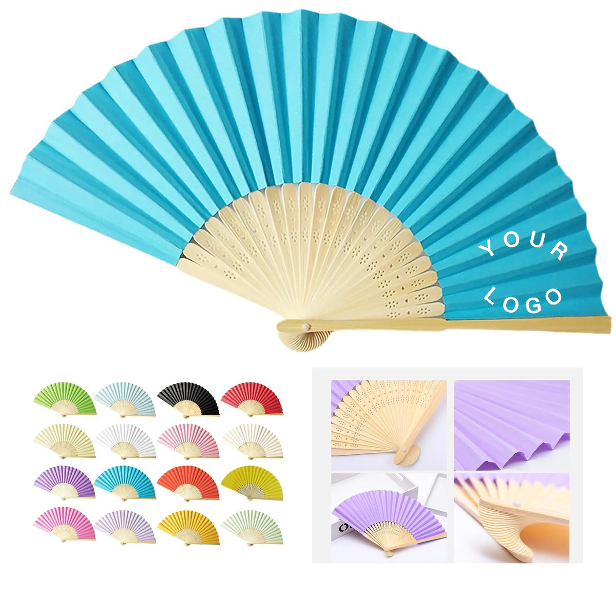Elegant Paper and Bamboo Fan for Weddings 6