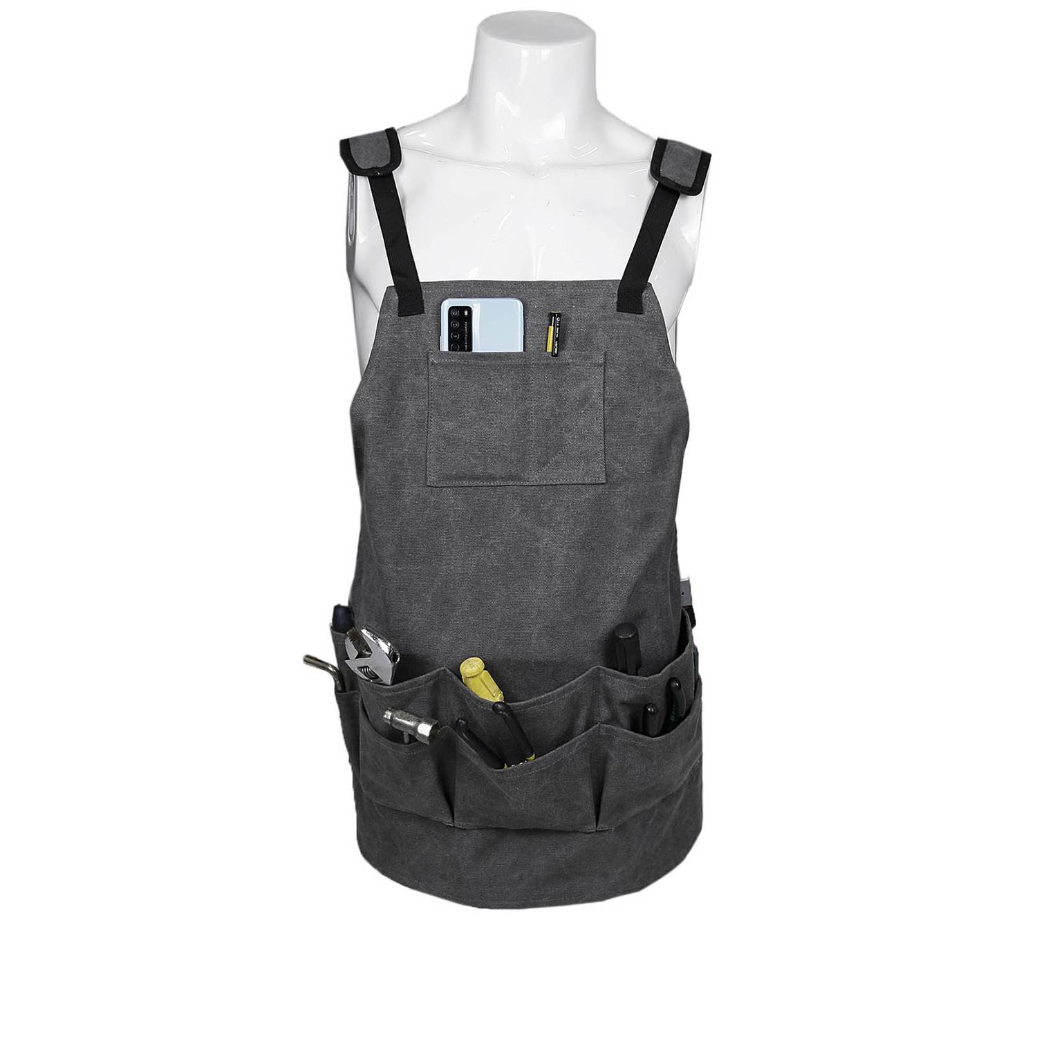 Multi-Pocket Canvas Tool Apron for Household Gardening 5