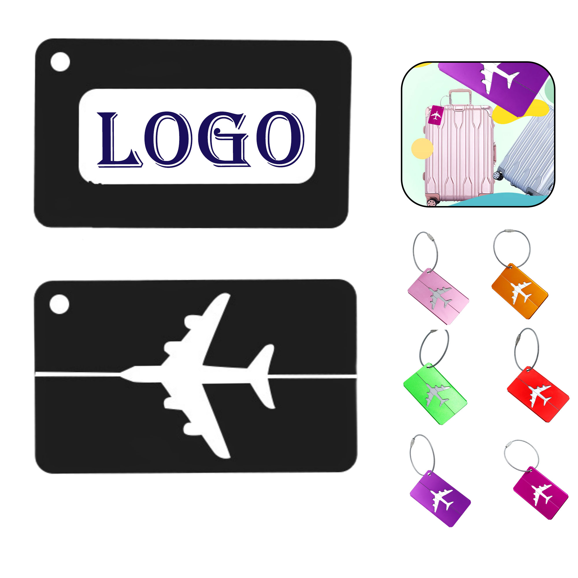 Aluminum Aircraft Luggage Tag 6