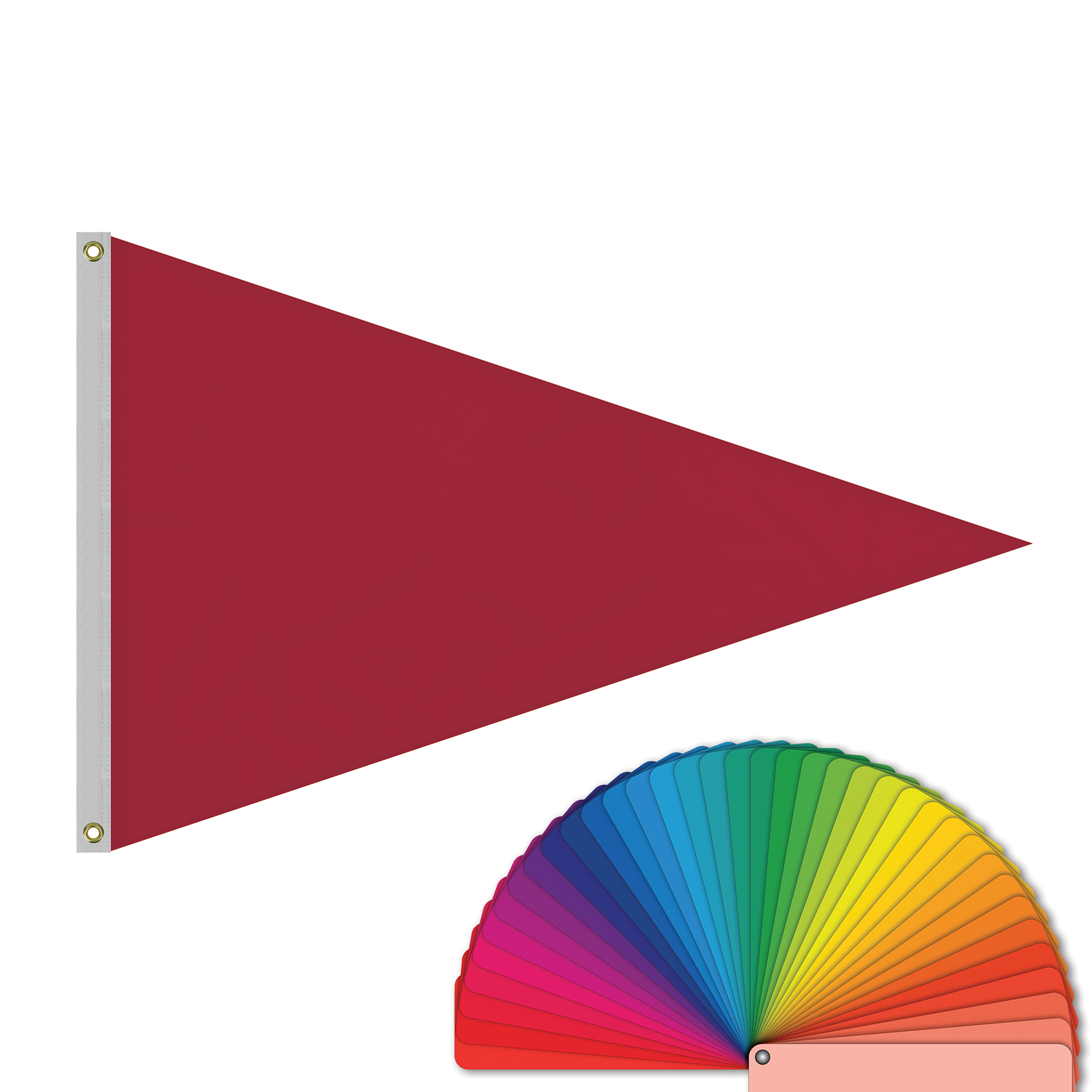 4' x 6' Solid Color Pennants with Heading & Grommets 3
