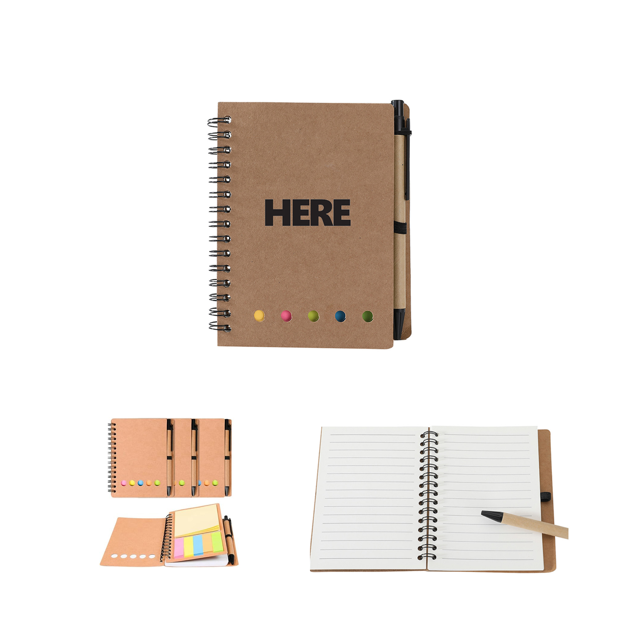 Soft Cover Kraft Note Pad With Pen 1
