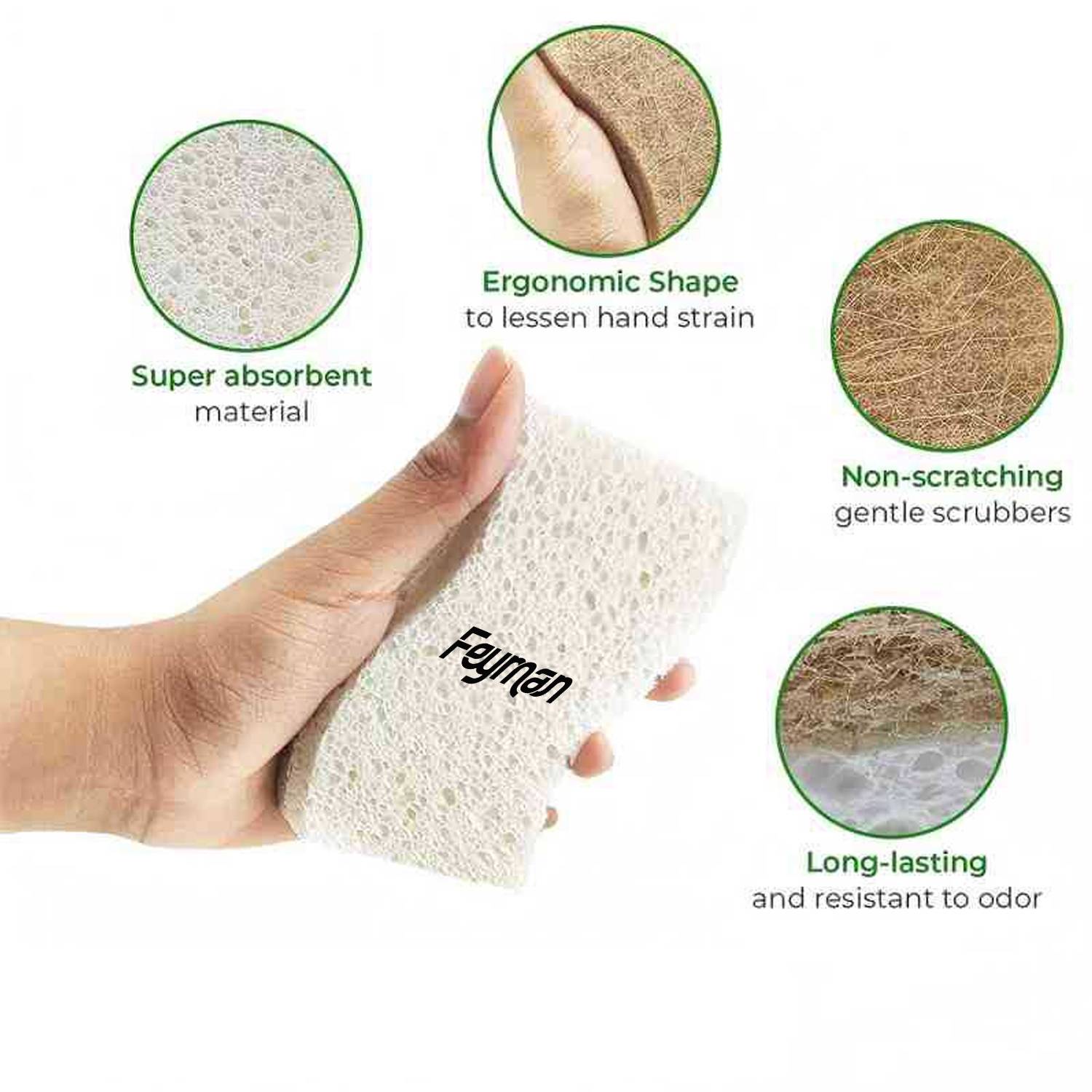 Biodegradable Kitchen Cleaning Scrub Sponge 2