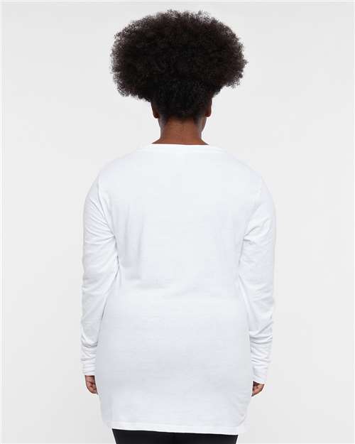 Women's Fine Jersey Lace-Up Long Sleeve T-Shirt - 3538 12