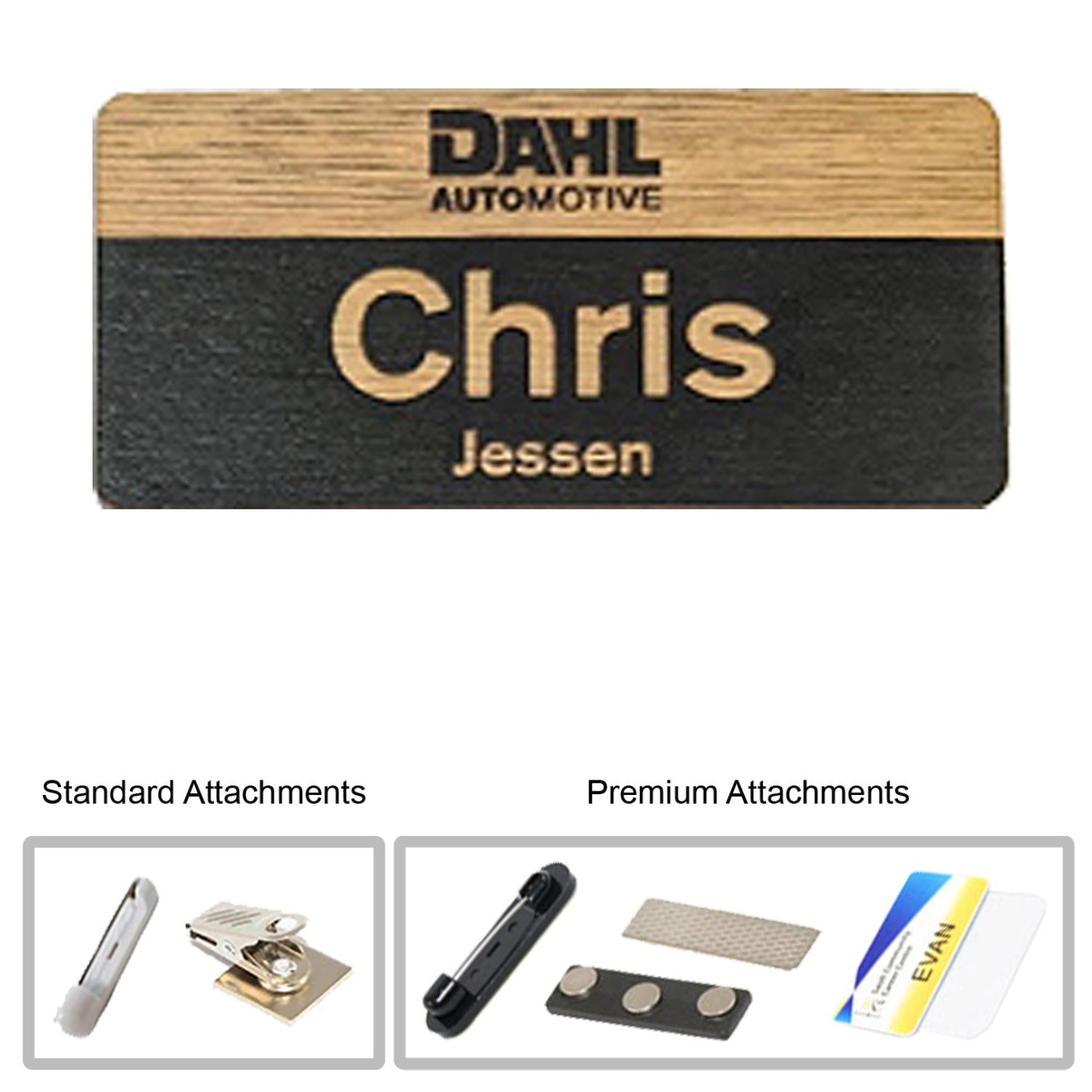 2 inch x 3 inch Engraved Wood Name Badge 2
