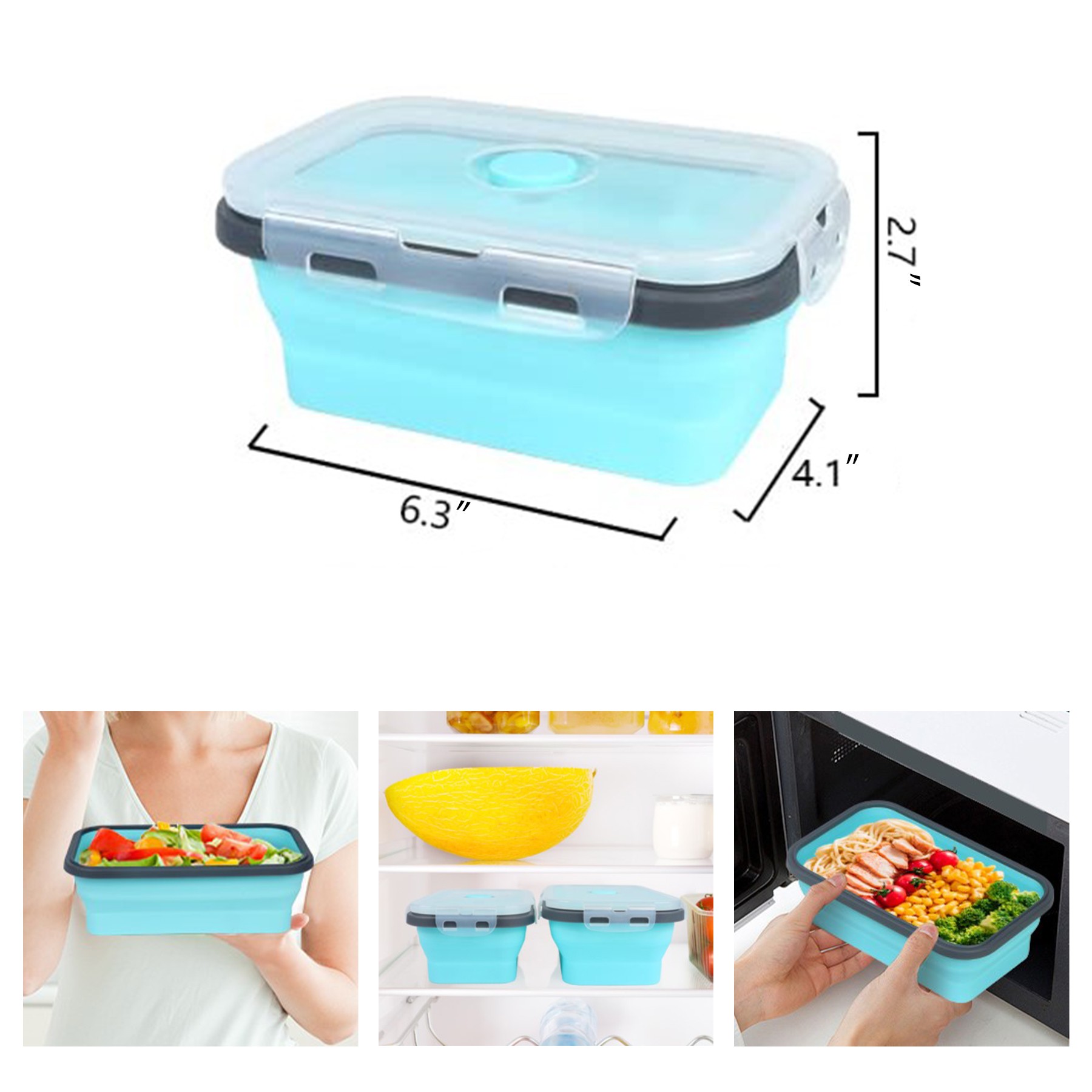 Collapsible Foldable Silicone Food Storage Containers 3